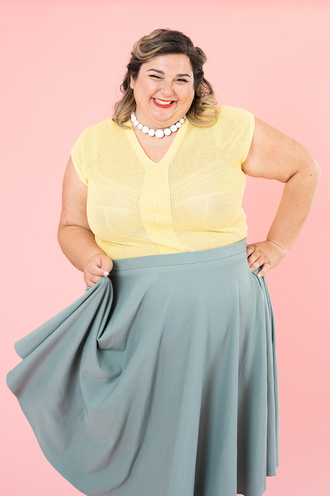 Plus size white skirt cheap yellow